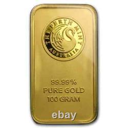 100 gram Gold Bar Perth Mint (In Assay) SKU #78889