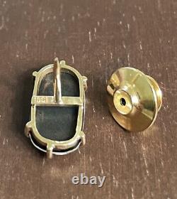 10K Solid Gold Australian Opal Triplet Lapel Pin / Single Earring