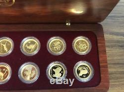 12 Coin 1/10 Oz Gold Lunar Set Perth Mint 1 Of 1000