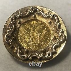 14k Yellow Gold Pin/Pendant 22K 1915 Australian Gold Coin (D)