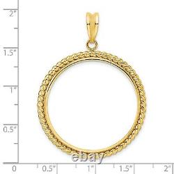 14k Yellow Gold Twisted Rope Prong Set 1 oz Australian Nugget Coin Bezel