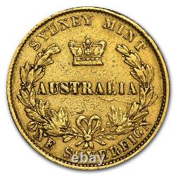 1857-1870 Australia Gold Sovereign Victoria Sydney Mint Avg Circ SKU#75941