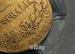1858 Australian half sovereign RR error rare coin