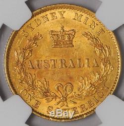 1866 Australia Sovereign MS62 NGC