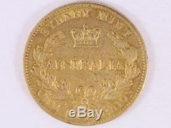 1868 Shield Back Australian Sovereign Gold Coin Sydney Mint Victoria Bk16