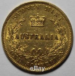 1870 Australia Gold One Sovereign Sydney Mint PO11