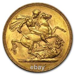 1872-1887-M Australia Gold Sovereign Young Victoria BU