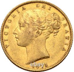 1875 Australian Gold Sovereign Young Head Sheild Reverse Sydney VF/EF