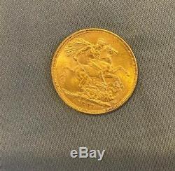 1877-M Australia EX Gold Sovereign St. George Looks AU