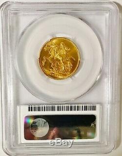 1877 M Gold Sovereign PCGS MS62 Young Head, Spectacular Eye Appeal, Better Date