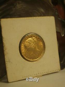 1877s Australian Full Sovereign 22ct Gold Sheild Reverse / Young Victoria Head