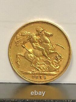 1878-m Young Head Australian Queen Victoria Gold Sovereign Stunning Gem Xf-au