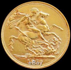 1879 M Gold Australia Sovereign St. George Young Head Coin About Unc Condition