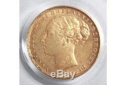 1879 Melbourne St George Gold Sovereign PCGS AU 55 Renniks CV=$1110