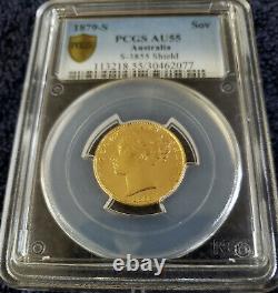1879-S Australia Gold Sovereign, PCGS AU55