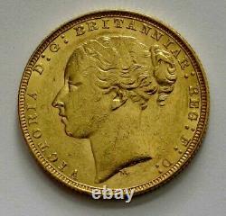 1880-M Australia Gold Sovereign Coin Queen Victoria Melbourne XF