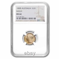 1880-S Australia Gold Sovereign Shield MS-62 NGC SKU#258990