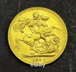 1883, Australia, Queen Victoria. Beautiful Gold Sovereign Coin. Sydney mint