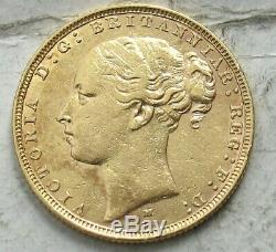 1883-m Australia Gold Sovereign. Victoria (young Head)