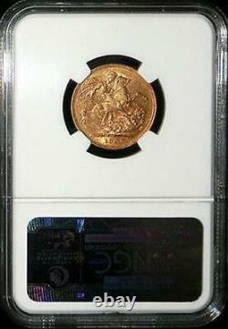 1885 S Gold Australia Dragon Slayer Sovereign Ngc About Uncirculated 55