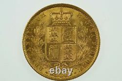 1885 Sydney Mint Gold Full Sovereign Shield Reverse in aUnc Condition