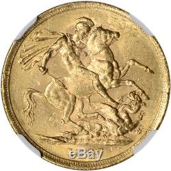 1887 S Australia Gold Sovereign Young Head & St. George NGC MS61
