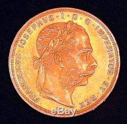 1892 Austria Gold 8 Florin 20 FR Francs COIN Franz Joseph I MS AU Restrike