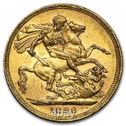 1893-1901-M Australia Gold Sovereign Victoria Veil Head AU