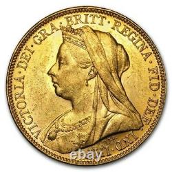 1893-1901-M Australia Gold Sovereign Victoria Veil Head Coin 0.2354 oz