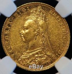 1893 M Australia 1 Sovereign Gold Coin Jubilee Head NGC MS 60 MS60 UNCIRCULATED