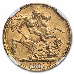 1895-M Australia Gold Sovereign Veil Head Victoria MS-61 NGC SKU#237980
