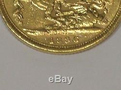 1896-m Gold Full Sovereign Coin Australia Melbourne Mint Very Nice B/o