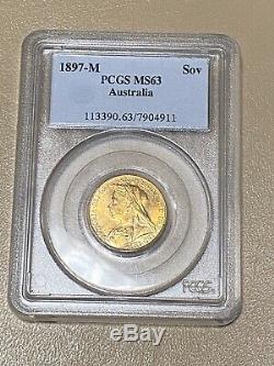 1897-M Australia Gold 1 Sov Sovereign St. George Horse MS 63