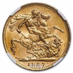 1897-M Australia Gold Sovereign Victoria Veiled Head MS-61 NGC SKU#255925