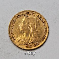 1899 Australia One HALF Sovereign Gold Queen Victoria