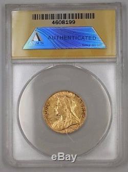 1899-M Australia One Sovereign Gold Coin ANACS AU-50