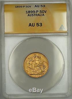 1899-P Australia Sovereign Gold Coin ANACS AU-53 Quite Scarce