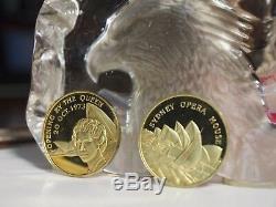 18ct Gold 2 Medal Set The Royal Visit 1973 Opera House Opening By The Queen