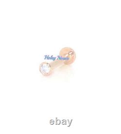 18ct Rose Gold 0.03ct genuine Diamond Labret Lip Earring custom made for you