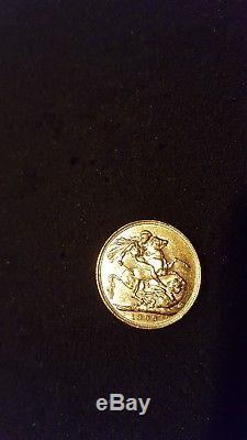 1900 Gold Sovereign Coin Victoria Head. 2354 oz (in capsule)
