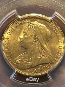 1900-M Australia GOLD VICTORIA SOVEREIGN PCGS MS 62