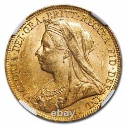 1901-M Australia Gold Sovereign Veil Head Victoria MS-61 NGC SKU#255923