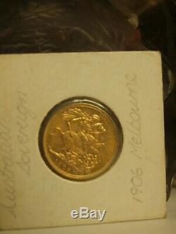 1906 Australian Full Sovereign 22ct Gold Melbourne / King Edward VII