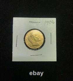 1906 London Edward VII St George Gold Full Sovereign Coin (CB 42)