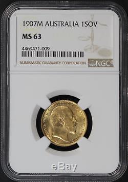 1907M Australia Gold Sovereign NGC MS-63 -171892