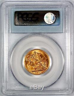 1907-M Australia Gold Sovereign Coin PCGS MS63