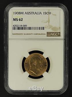 1908M Australia Gold Sovereign NGC MS-62 -162047
