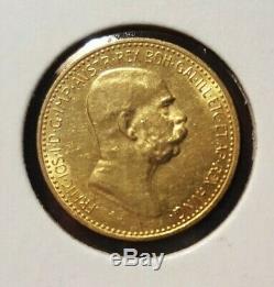 1908 10 CORONA Austria GOLD Coin 60th Anniversary of the Reign of Franz Joseph I