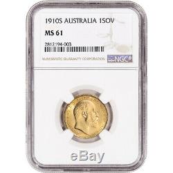 1910 S Australia Gold Sovereign NGC MS61