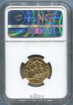 1911M Australia Gold Sovereign, NGC MS63. King George V. Melbourne Mint